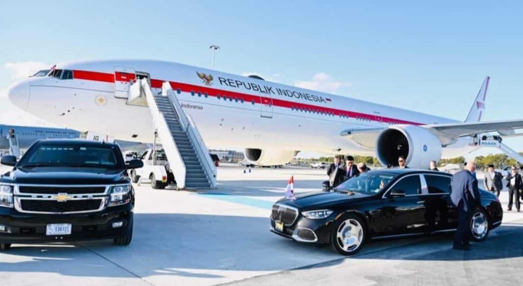 Presiden Republik Indonesia, Prabowo Subianto, tiba di Bandar Udara Internasional John F. Kennedy, New York, Amerika Serikat, pada Sabtu, 20 September 2025, sekitar pukul 16.50 waktu setempat.